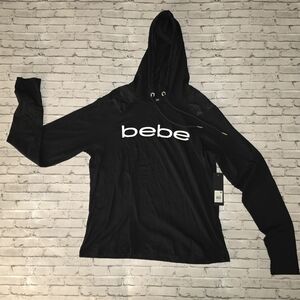 Bebe Sport Jersey Long Sleeve Hoodie — Medium — Black Morph — Athleisure Top